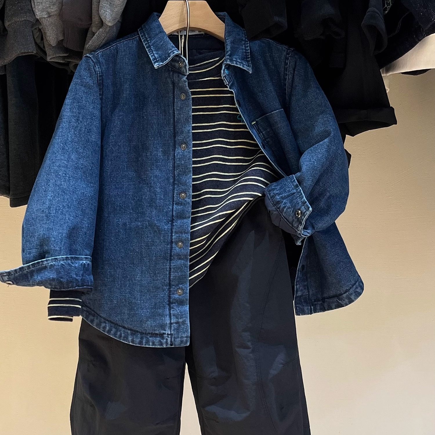 ResumeHome简历童装男童夹棉加厚棉服儿童秋冬牛仔纯棉衬衫外套潮,淘宝优惠券,粉丝福利购,淘宝优惠卷