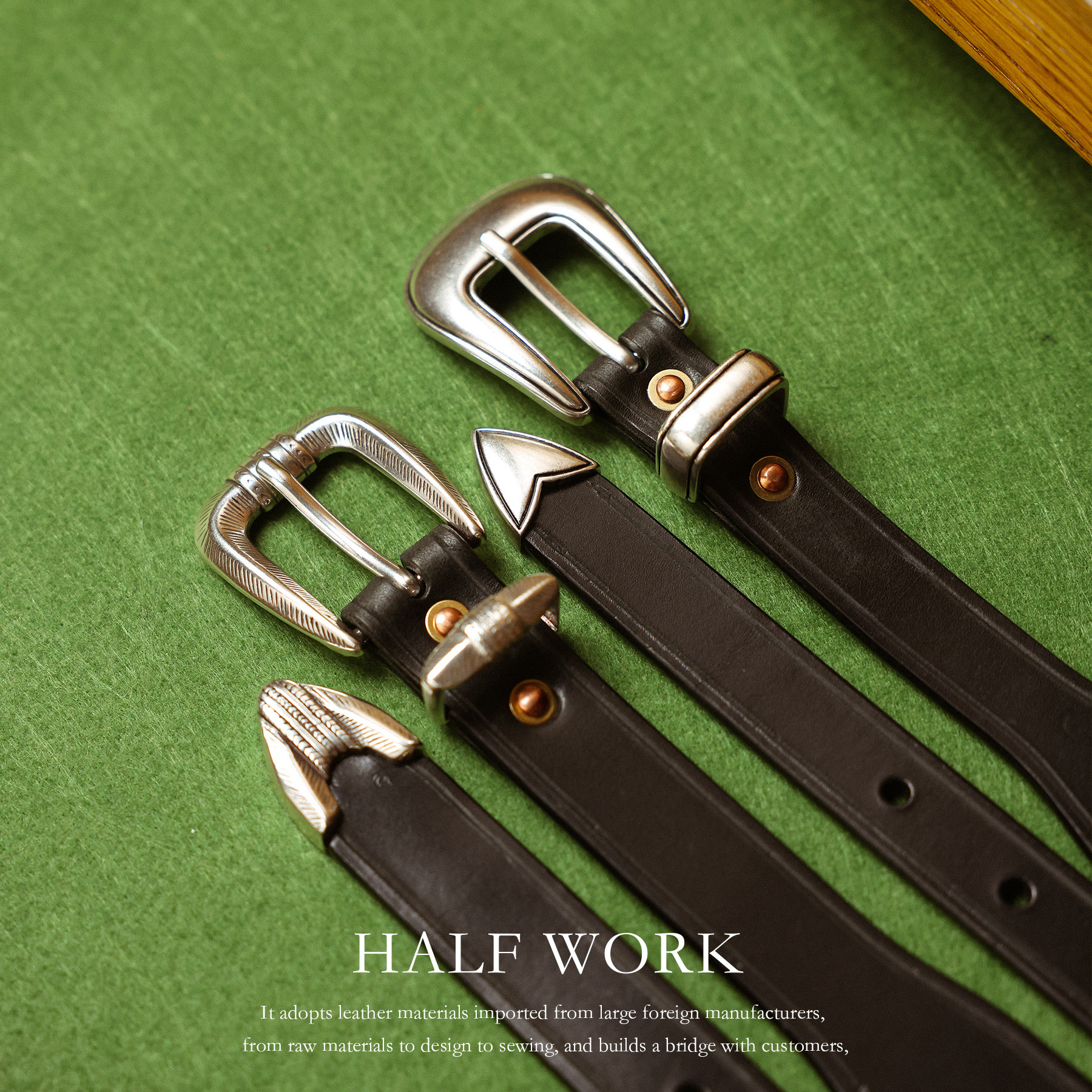 HALF WORK 美式牛仔骑兵皮带复古植鞣革手工纯牛皮真皮腰带男女款,淘宝优惠券,粉丝福利购,淘宝优惠卷