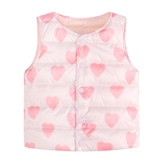 90 White Duck Down Children's Printed Down Vest 90-150