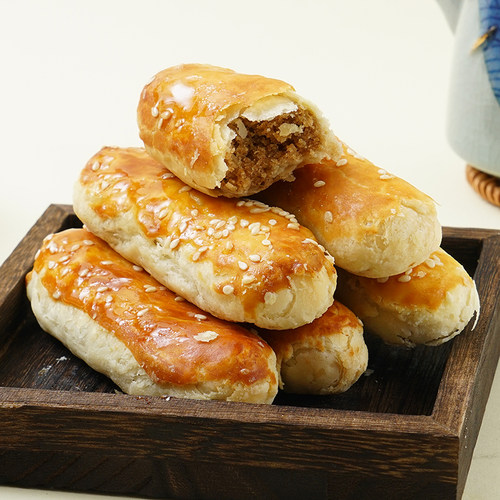 老北京特产京隆牛舌饼2kg传统酥皮芝麻椒盐饼中式糕点心怀旧零食 - 图0