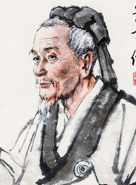 医圣张仲景画像中堂画卷轴挂画