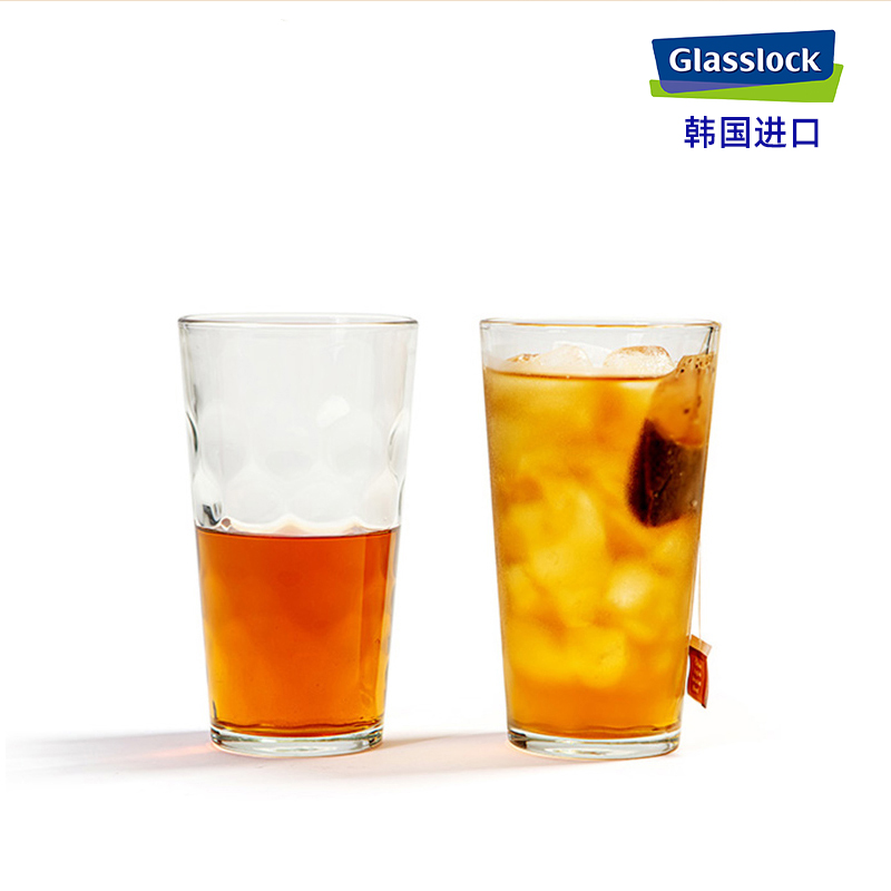 Glasslock进口耐热钢化玻璃杯子家用啤酒杯带波点微波炉加热水杯 - 图0