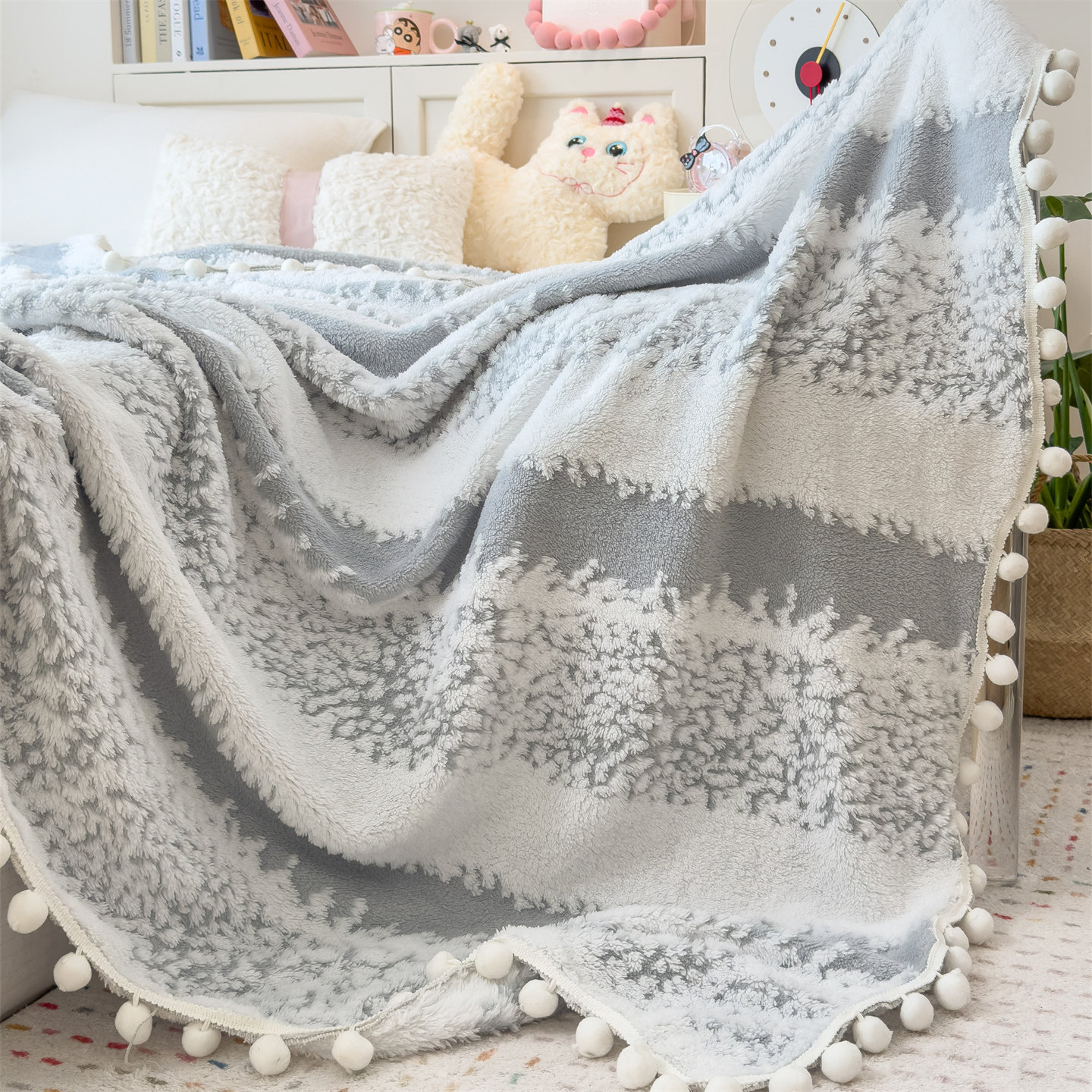 2025小红书推荐毛球沙发毯可机洗雪花绒盖毯宿舍毯车载小毯子床单