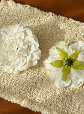 白色系仿真花DIY材料包团扇痛包