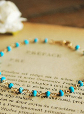 小众进口绿松石包金高级感手链