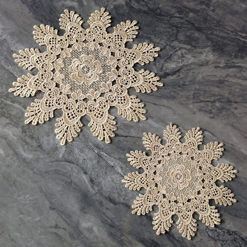 蕾丝绣花花边杯垫镂空装饰拍照道具复古简约桌垫刺绣圆形隔热垫,淘宝优惠券,粉丝福利购,淘宝优惠卷