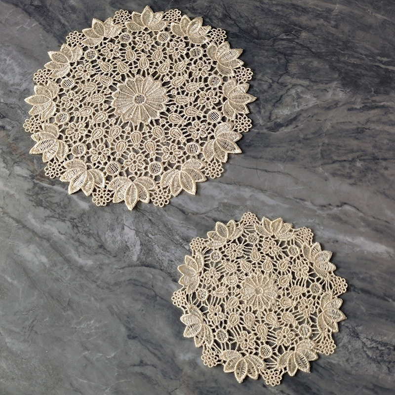 蕾丝绣花花边杯垫镂空装饰拍照道具复古简约桌垫刺绣圆形隔热垫,淘宝优惠券,粉丝福利购,淘宝优惠卷
