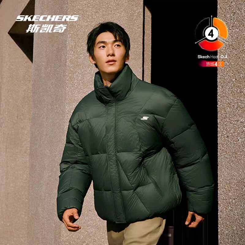 斯凯奇运动羽绒服冬季立领保暖男女同款防泼水防泼油耐污