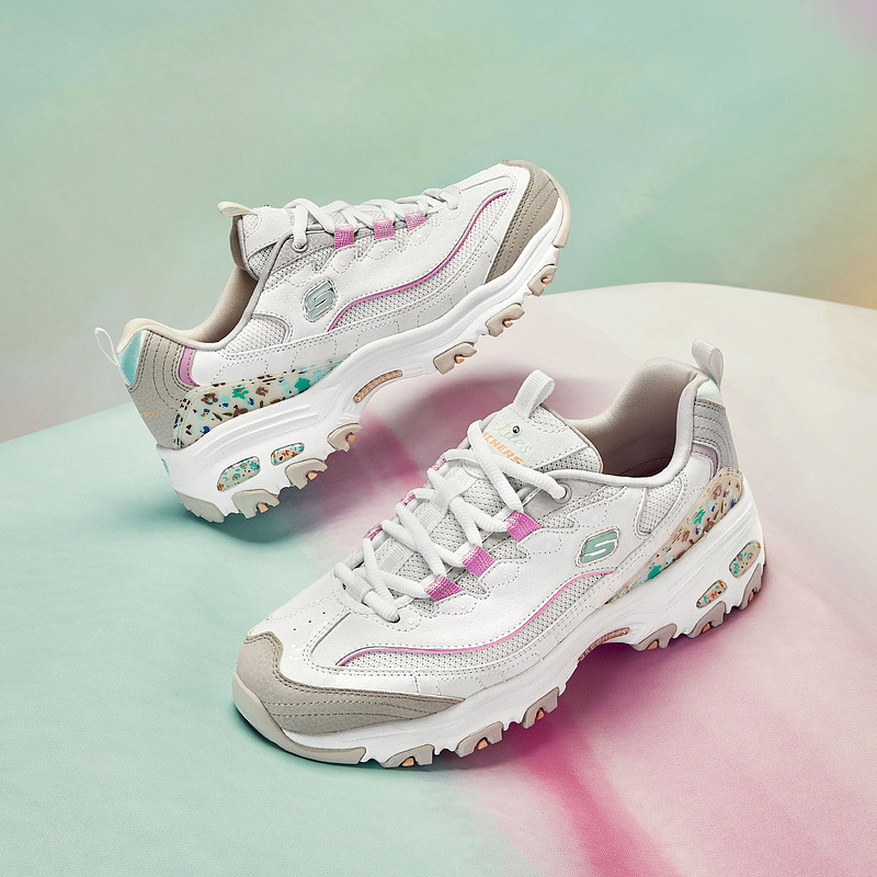 Skechers 斯凯奇正品奥莱 春季女士熊猫鞋2023新款花卉时尚老爹鞋_skechers品牌工厂店_运动鞋new-第5张图片-提都小院