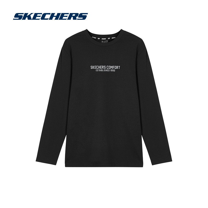 斯凯奇官方男款针织长袖T恤秋季新品舒适百搭简约质感,淘宝优惠券,粉丝福利购,淘宝优惠卷