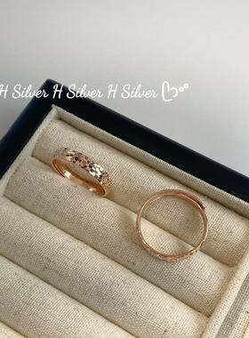 925银碎冰冰戒指女小红书同款