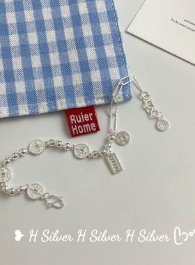 S925银铜钱算盘招财转运手链