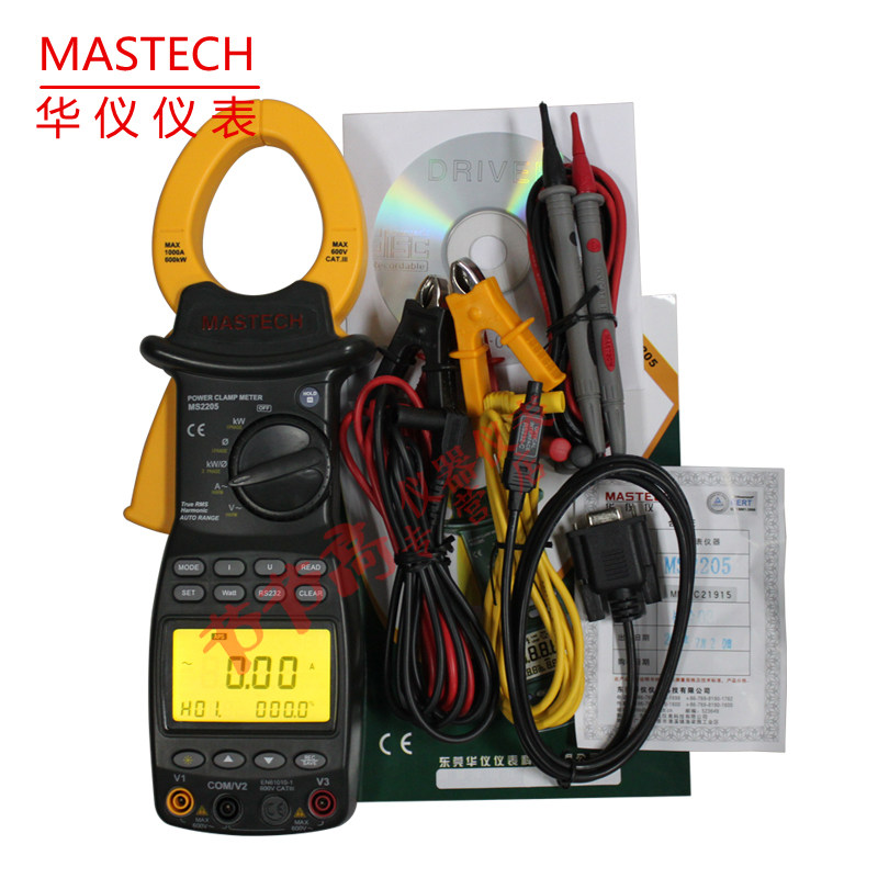 MASTECH华仪三相钳形谐波功率表 MS2205带谐波测量功率计记录仪_虎窝淘