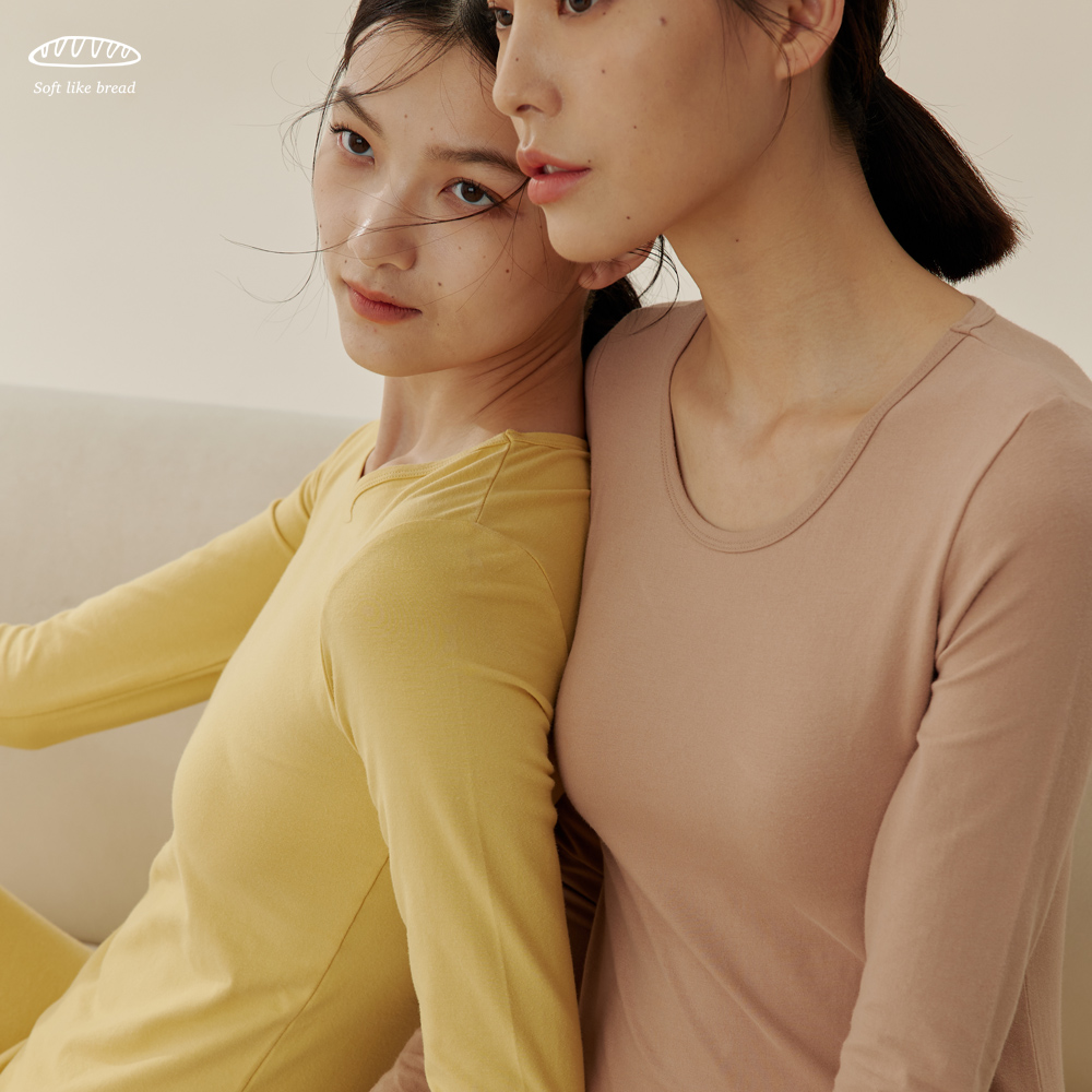 cocobread旗舰店秋衣女士单件套装春秋纯棉保暖内衣冬内穿打底衫长袖毛衫薄款上衣2