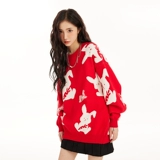 Оберег на день рождения, красный кролик, трикотажный весенний свитер для влюбленных, коллекция 2023, год кролика