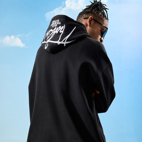 Nuthink美式刺绣字母连帽卫衣重磅复古潮牌加绒男女2025冬季新款 - 图3