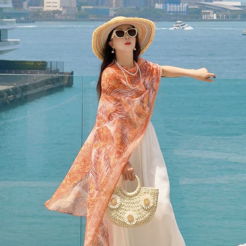 云南青海旅游穿搭防晒披肩女夏季薄款海边度假丝巾超大沙滩巾纱巾,淘宝优惠券,粉丝福利购,淘宝优惠卷