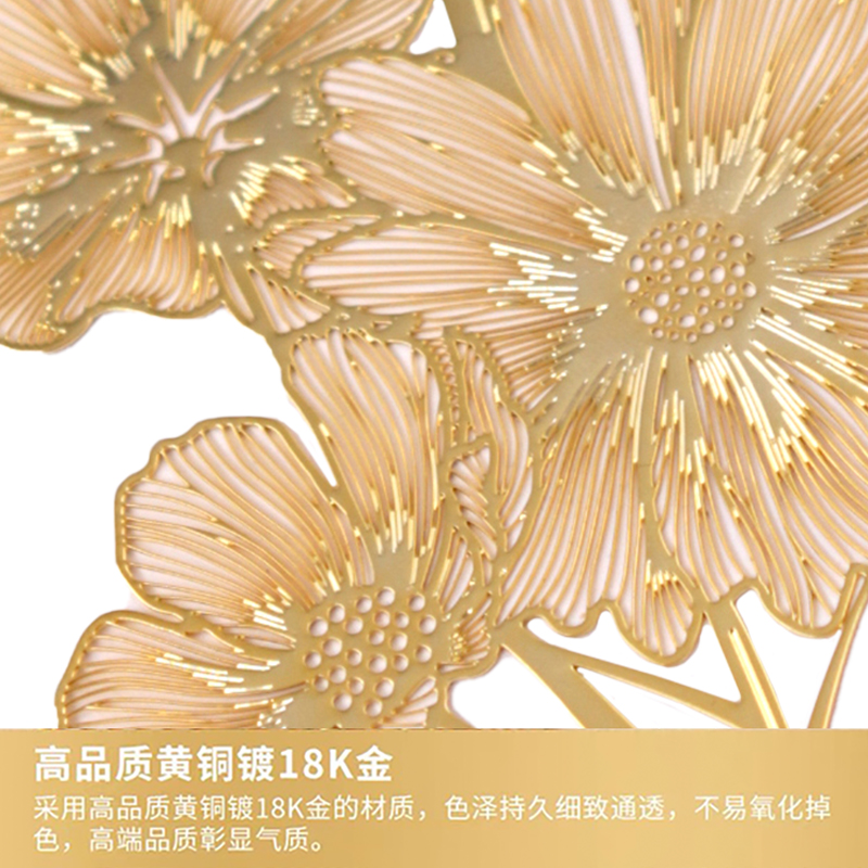 手心里 格桑花书签精致雕刻工艺黄铜+镀18K金防氧化礼物幸福爱与吉祥礼盒 文创