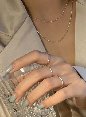 波光粼粼戒指轻奢甜美简约ins风