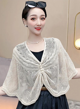 春秋夏季套头韩版女针织披肩装饰