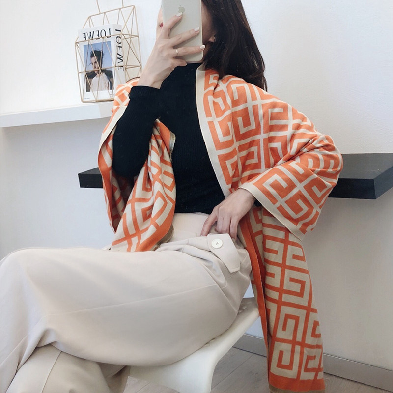 围巾女冬季百搭仿羊绒新款双面两用围脖时尚韩版加厚保暖复古披肩,淘宝优惠券,粉丝福利购,淘宝优惠卷