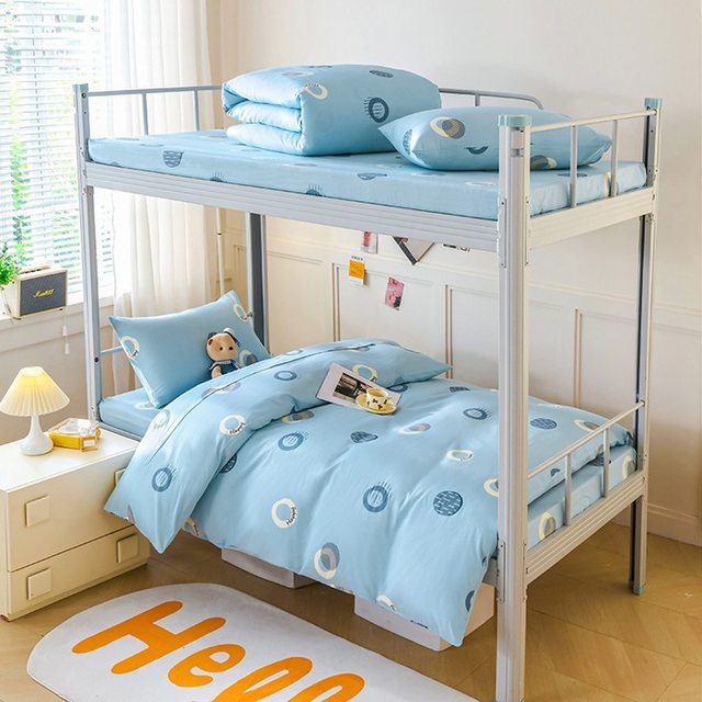 The six-piece set of all-cotton fresh and fresh single bed sheets and quilt covers for students in the school season