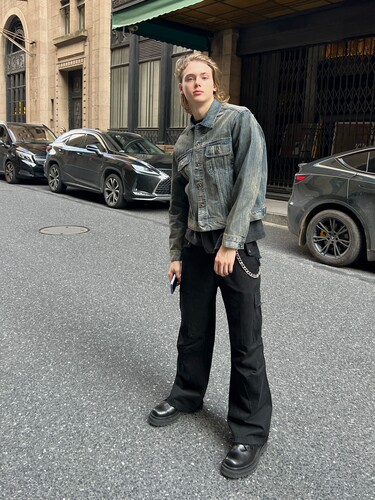 VLABMADE 水洗做旧 Vintage美式工装裤男立体剪裁宽松直筒伞兵裤 - 图2