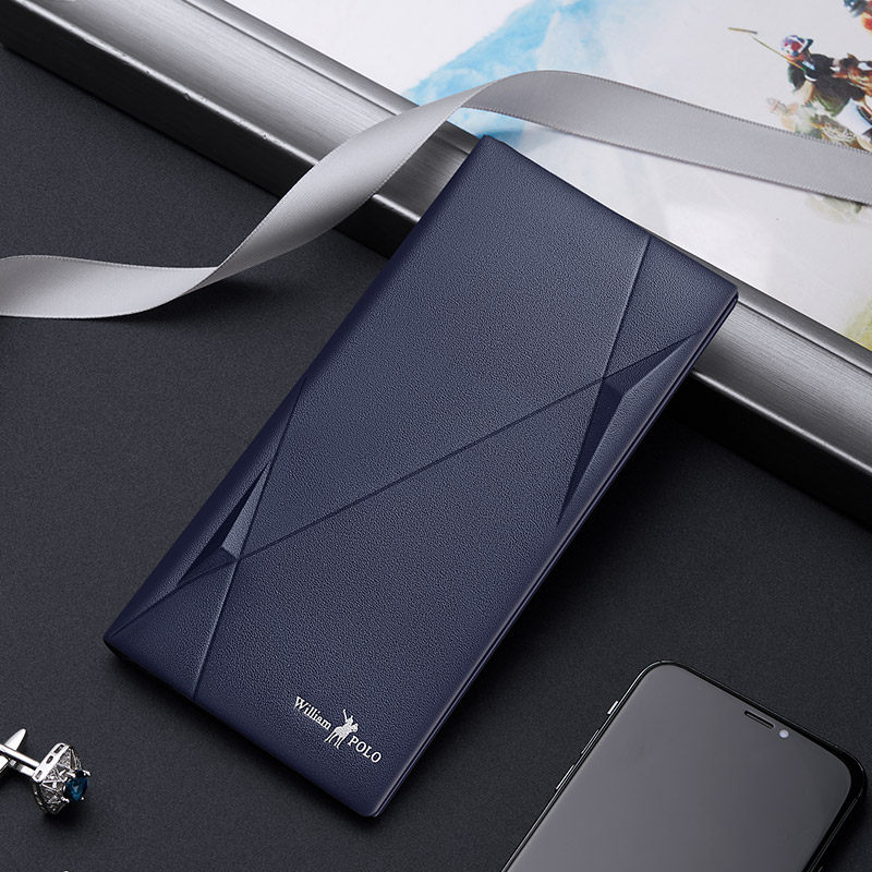 英皇保罗2020新款男长款真皮潮钱包 williampolo宇硕钱包