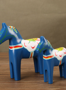 达拉木马木质工艺摆件手绘