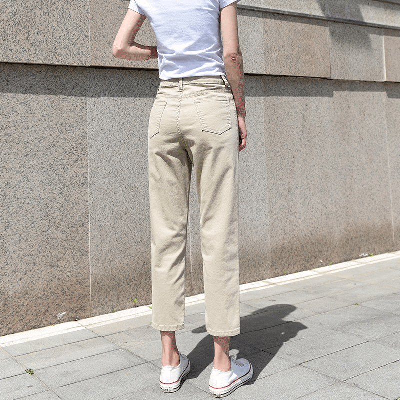 直筒九分裤2020秋季新款高腰牛仔裤 苼荟牛仔裤