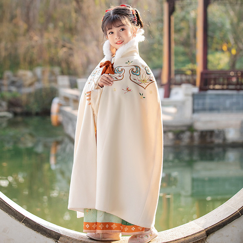 斗篷儿童加厚中国风古装加绒汉服 柠溪民族服装/舞台装