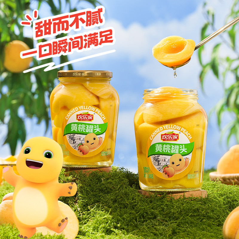 欢乐家 水果罐头900g大瓶装 杨梅山楂雪梨橘子黄桃罐头水果整箱,淘宝优惠券,粉丝福利购,淘宝优惠卷