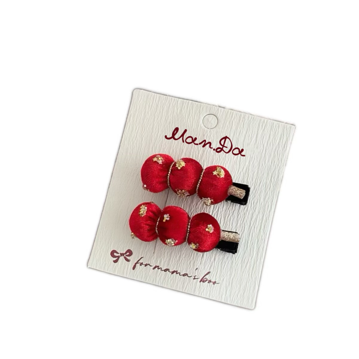 少女糖葫芦发夹过年女孩可爱刘海夹宝宝新年红色高级丝绒头绳发圈,淘宝优惠券,粉丝福利购,淘宝优惠卷