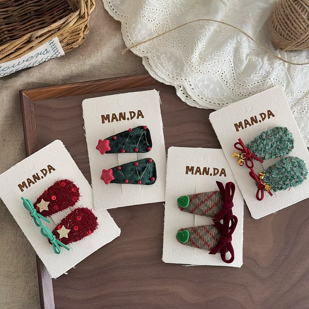 少女节日派对可爱蝴蝶结圣诞树BB夹儿童新年树发夹女童圣诞节头饰,淘宝优惠券,粉丝福利购,淘宝优惠卷