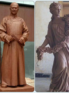 玻璃钢铸铜名人肖像户外雕塑