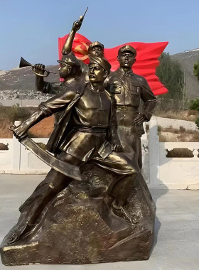 定制玻璃钢红军景观雕塑