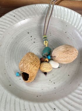 天然果壳项链植物种子风铃疗愈系项坠夹竹桃声音治愈创意吊坠