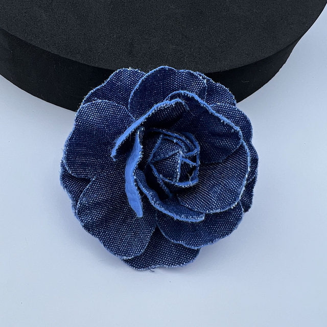 Niche denim 7cm corsage fabric corsage pin handmade flower clothes accessories brooch