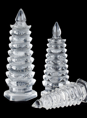 天然白水晶雕刻文昌塔九层文昌塔