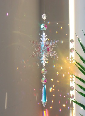 阳光捕手水晶挂件炫彩雪花光影
