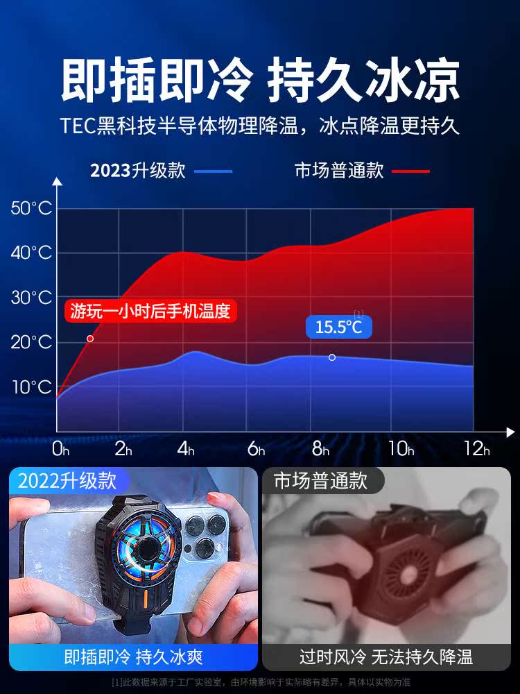 手机散热器半导体制冷降温神器吃鸡游戏直播专用水冷风扇适用iqoo-图2