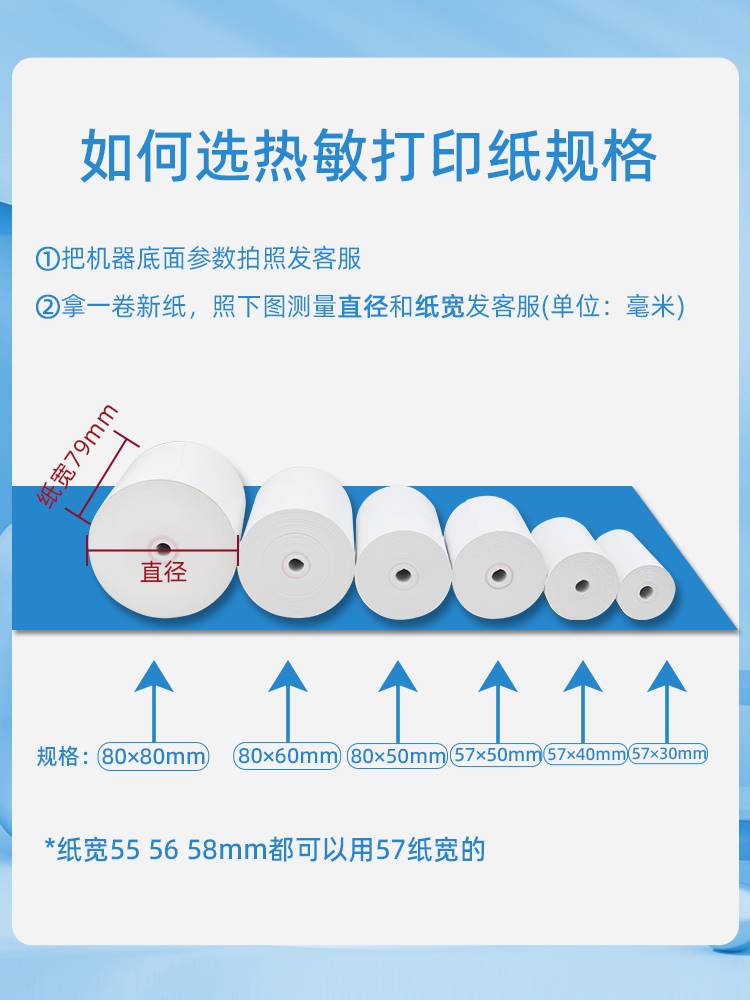 高级热敏收银纸57x30x40x50整箱打印机8080热敏纸80mmx80x50x60po - 图2