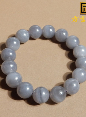 美美哒方言和田玉特色青海老坑烟紫单圈12mm女神手串手链A2