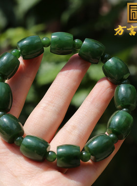 俄罗斯老料红皮碧玉13mm直切手串