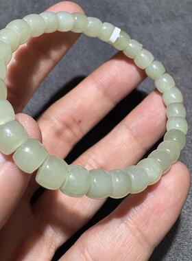 美哭了方言和田玉老坑青海料回馈巨漏精美晴水6mm直切手串手链S
