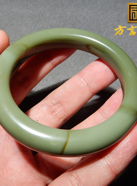新疆沙枣青籽绢丝纹手镯54mm