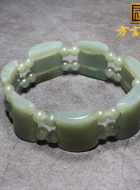 方言和田玉蓝调带糖手牌手链