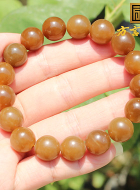 方言和田玉高脂细润老红糖玉手串