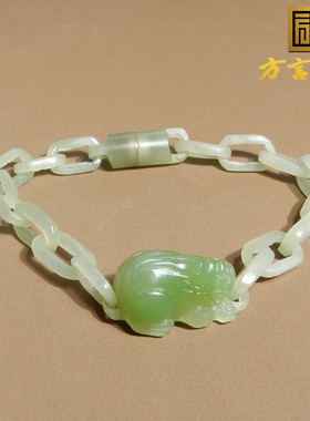 貔貅手串手链青海料方言白玉翠色