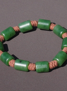 方言和田玉新疆油润阳绿碧玉手串